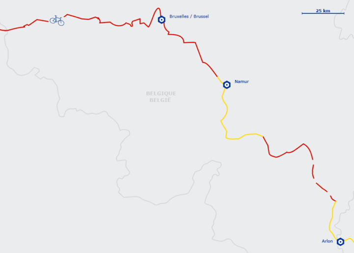 L EuroVelo 5 Via Romea Francigena en Belgique a en est o