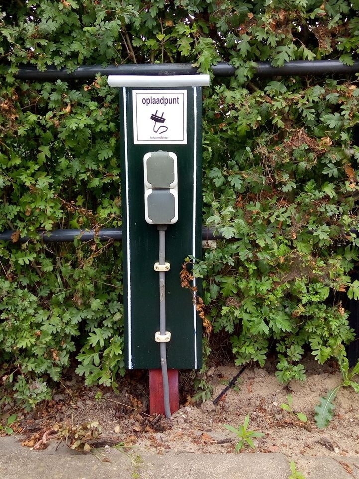 Recharging station along EuroVelo 15 - Rhine Cycle Route in the Netherlands