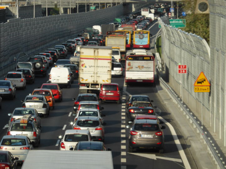 Traffic on a highway in Poland