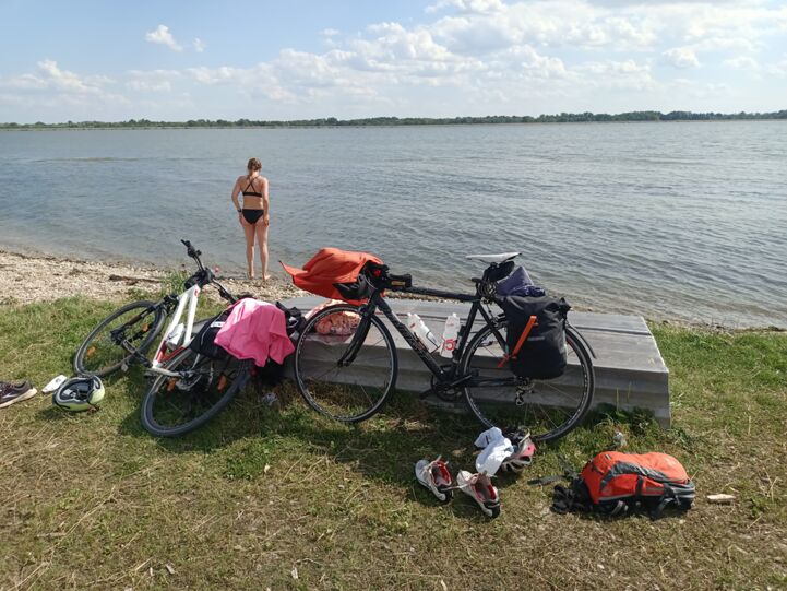 It was really hot, so a swim in the Danube was a refreshing break.