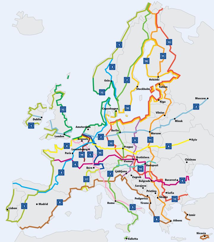 2023 EuroVelo Schematic Map