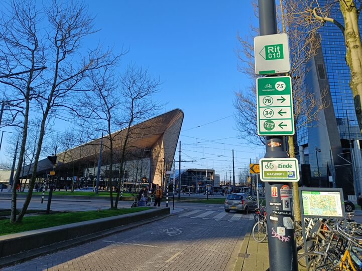 EuroVelo 19 ends at Rotterdam Central Station.