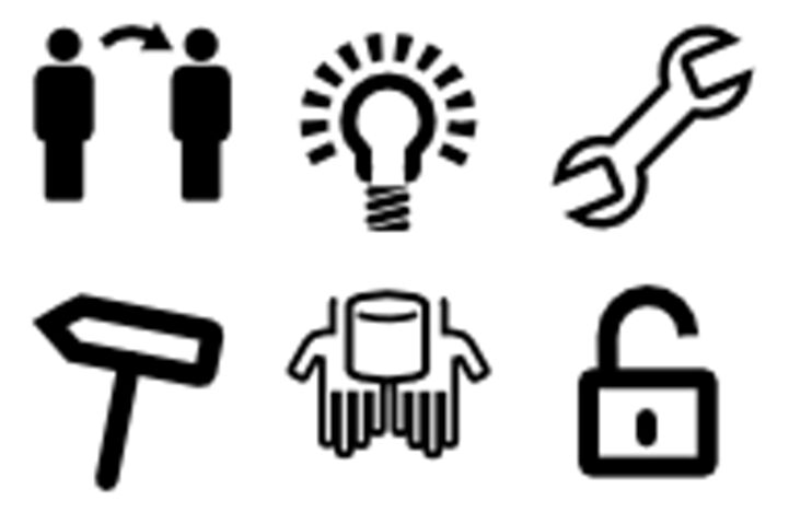 Open Database License (ODbL) summary icons from the Open Knowledge Foundation. You are free: To Share, To Create, To Adapt; As long as you: Attribute, Share-Alike, Keep open.