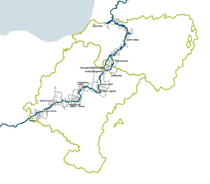 Map of EuroVelo 3 in the area covered by the project