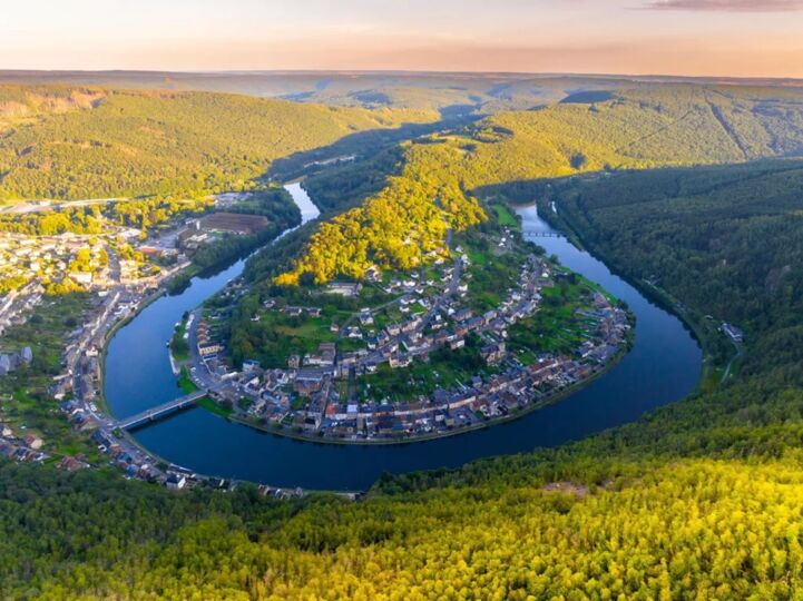 View of Monthermé in the Meuse Valley.