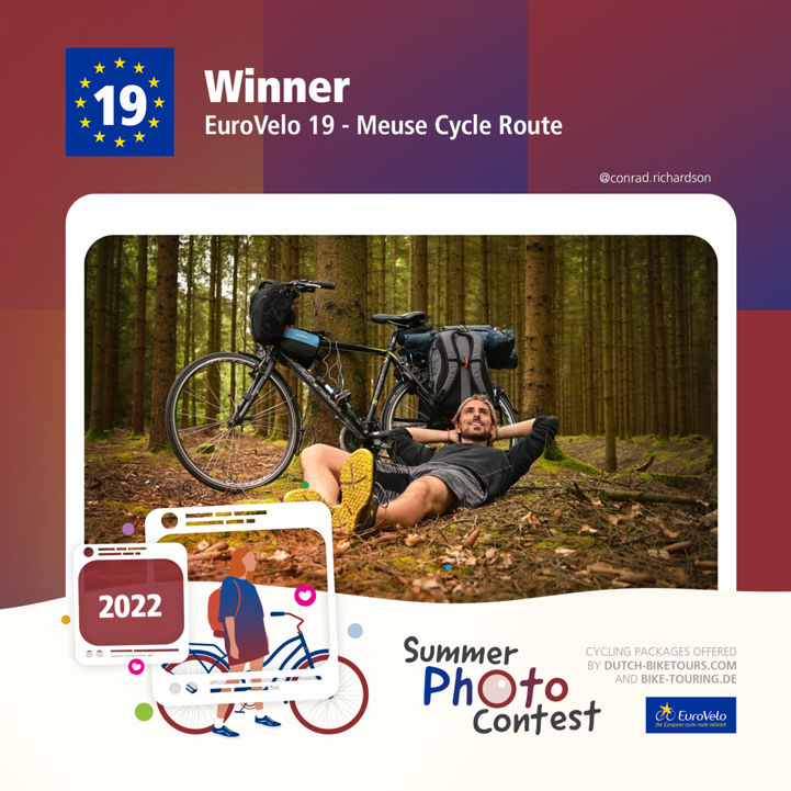 Summer Photo Contest 2022 - winning picture in the Ardennes mountains, Belgium, along EuroVelo 19 - Meuse Cycle Route