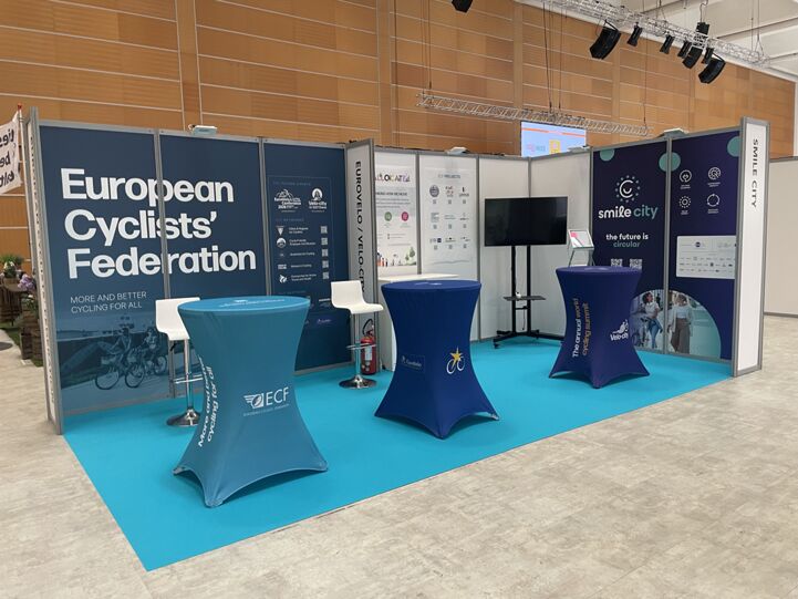 The ECF booth at Velo-city 2026 in Rimini.