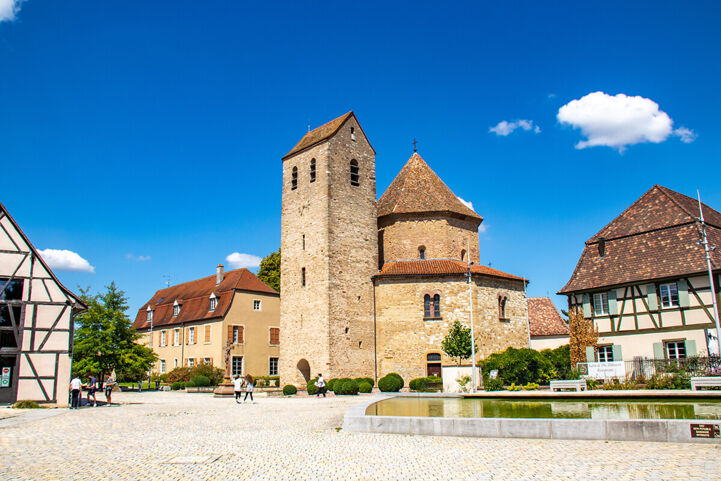 While cycling through Ottmarsheim, you will find no less than the oldest Alsatian building.