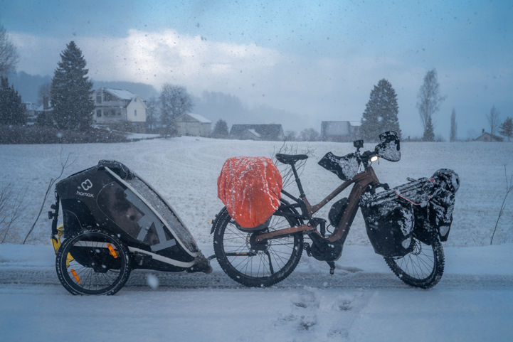 Testing the e-bike during wintertime