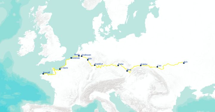 Map of EuroVelo 4 ©EuroVelo