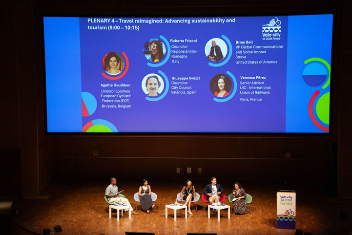 Plenary 4 - Travel reimagined: Advancing sustainability and tourism at Velo-city 2026 in Rimini.