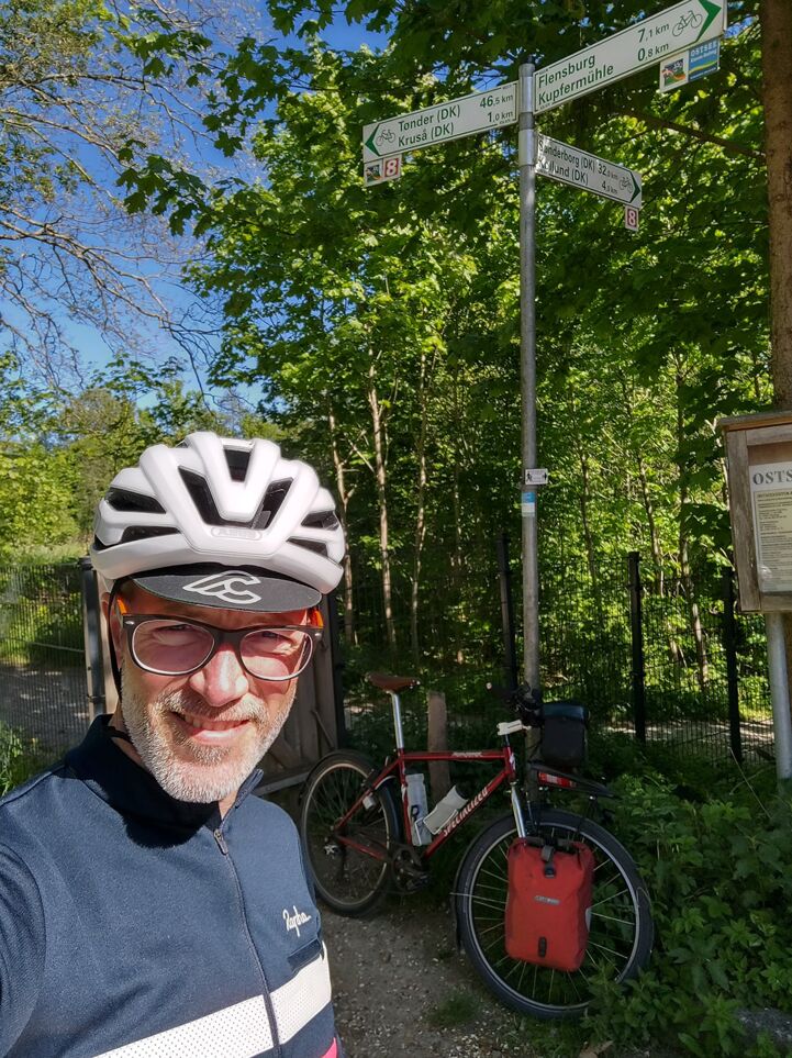 Jesper Pørksen while surveying EuroVelo 10.