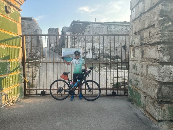 The end: the gate to Isla de las Palomas in Tarifa, Spain