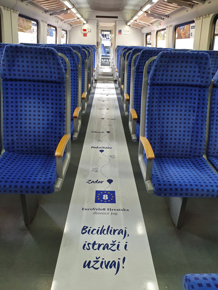 EuroVelo 8 branded train in Croatia