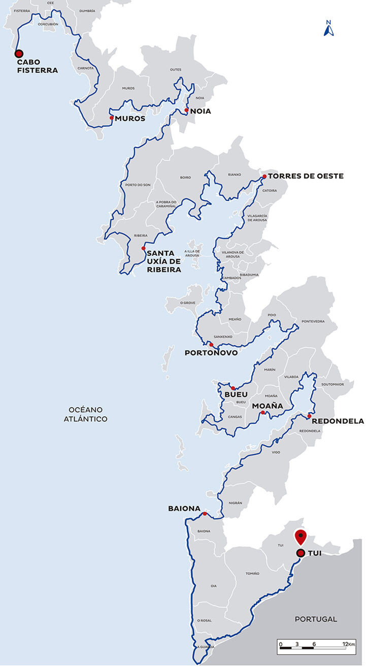 EuroVelo 1 in Galicia Map