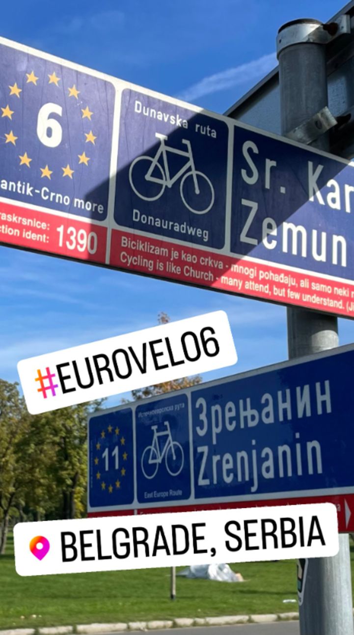 EuroVelo 6 signs showing us the way