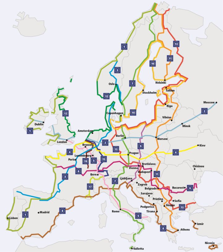 Eurovelo map