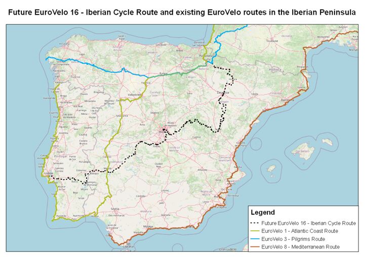Iberian Cycle Route map.