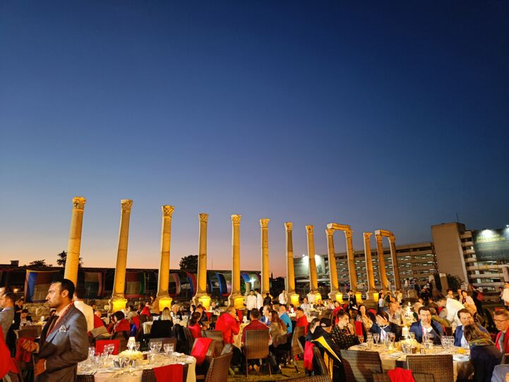 A stunning sunset at the Agora of Izmir, the scene of the EuroVelo Conference dinner.