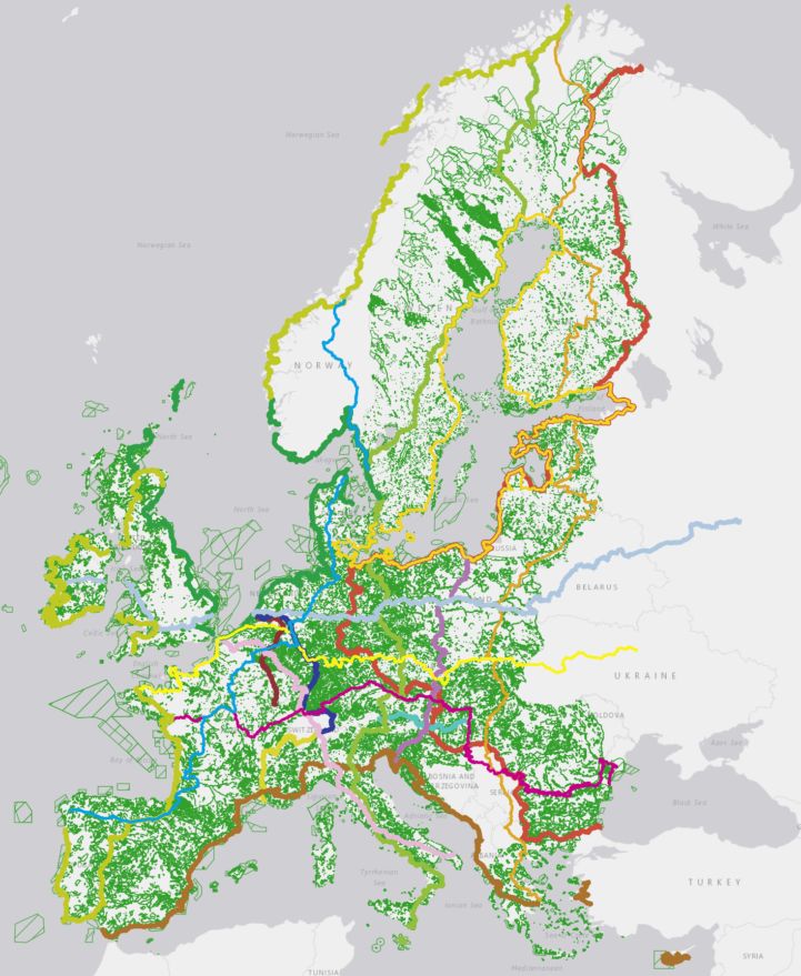 EuroVelo and Protected Areas in the EU.png